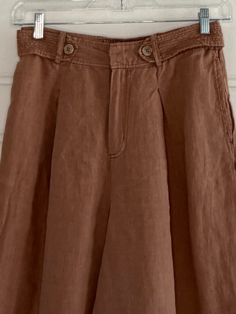 Nicole Miller 100% Linen Wide-leg Pants High-waisted Size 10 Beachy Summer Vaca - Picture 2 of 12